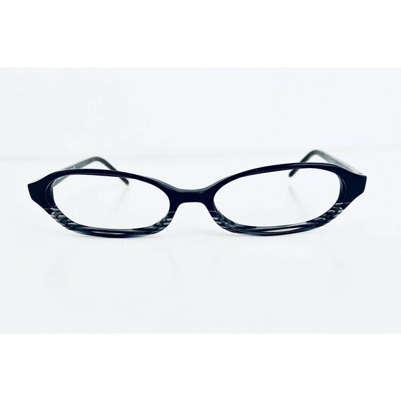 Valentino Black W Clear Stripes Oval Glasses main image 5